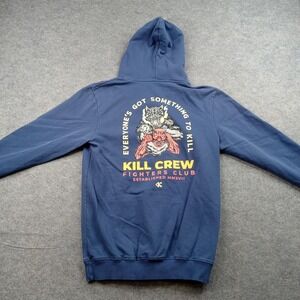 Kill Crew Hoodie Mens Small Blue Porrada Series Fighters Club Graphic Pullover